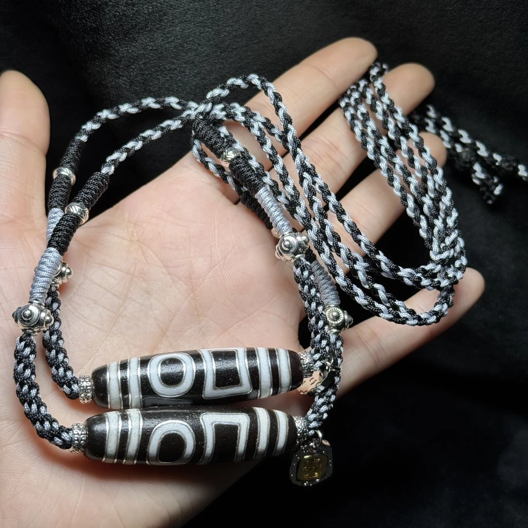 【曹美丽精选】 H47975-玛瑙diy脖挂（双天地）-多样性发其一-13*48mm