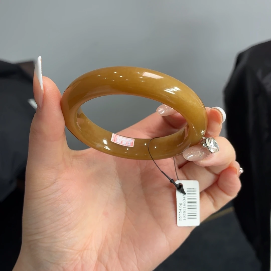 和田玉未镶嵌手镯金红糖细腻性价比推荐58