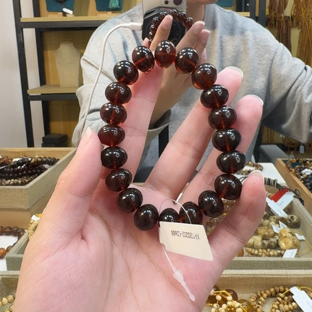 銍***洙琥珀未镶嵌裸石抚顺琥珀12mm血珀