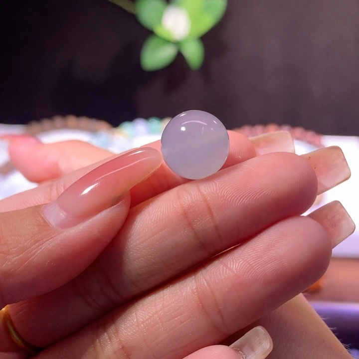 翡翠散珠茄子色单珠卡13