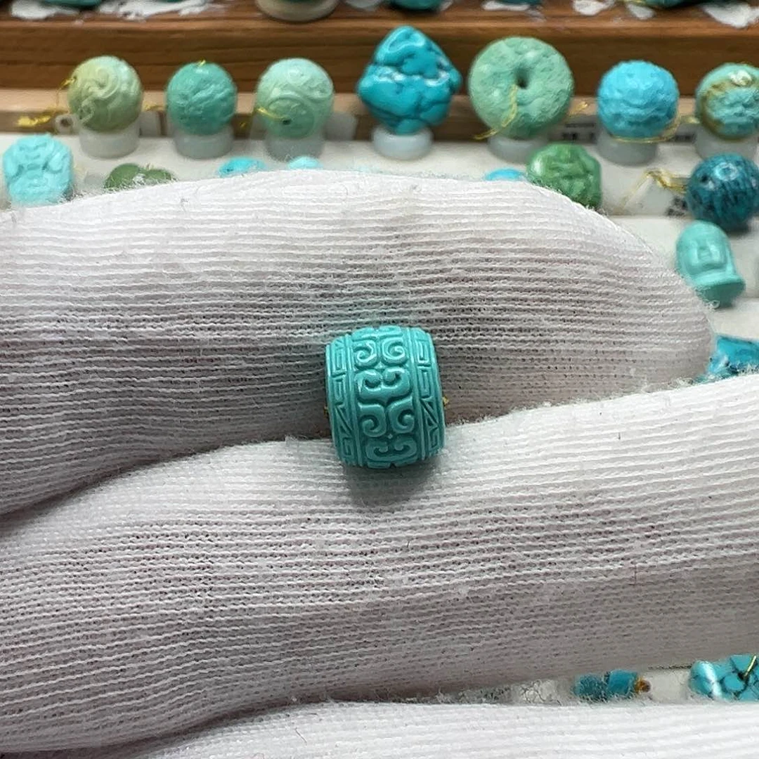 绿松石回纹珠 未镶嵌