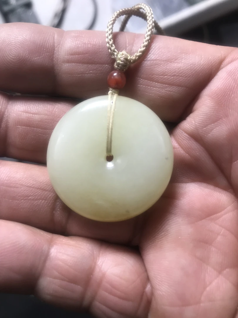 正品和田玉糖白玉平安扣