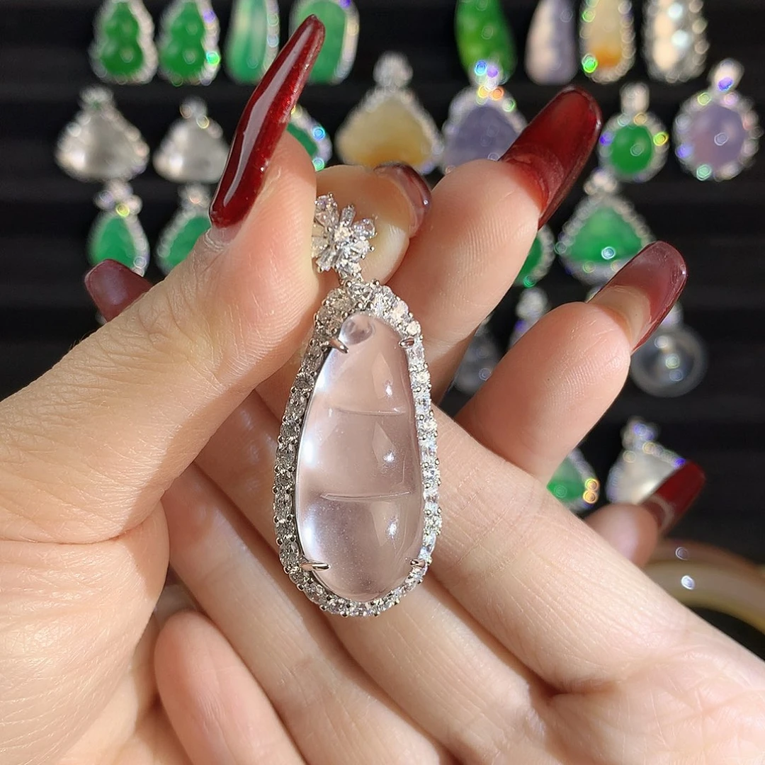 石英质玉颈饰银S925镶嵌