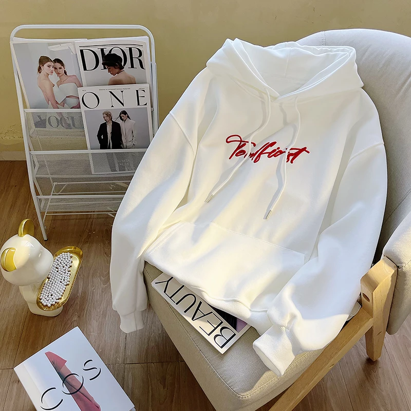 潮流百搭oversize秋冬男女情侣同款休闲时尚氛围感连帽宽松卫衣潮