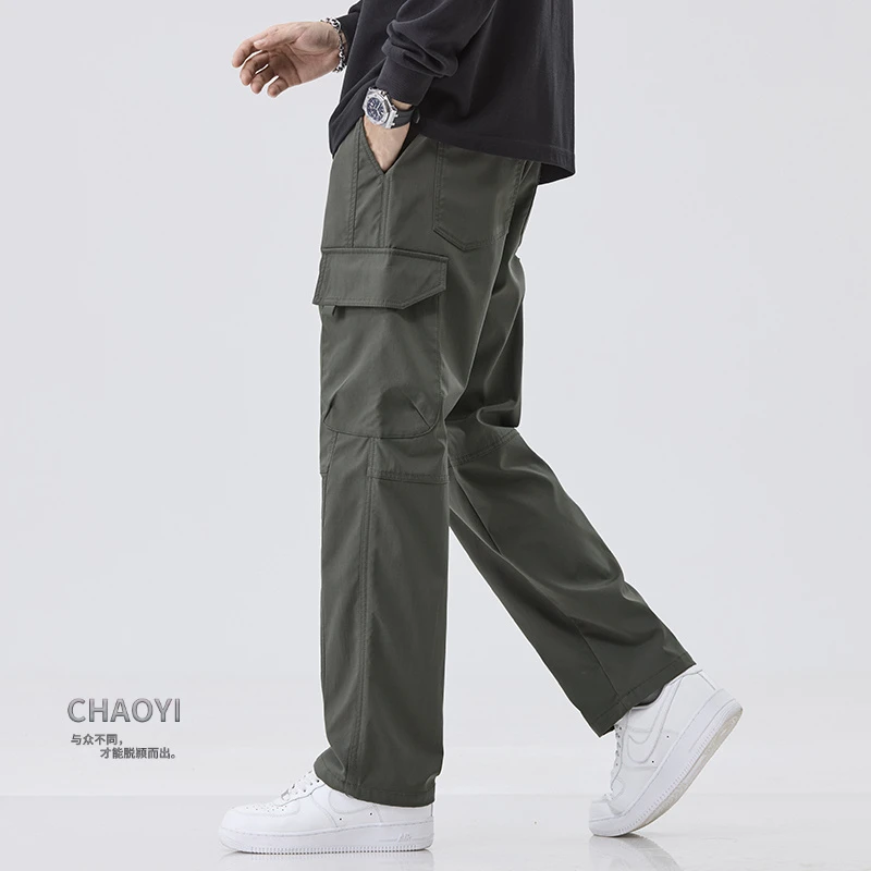 美式冲锋裤子男士夏季薄款户外运动休闲裤2025新款宽松直筒工装裤