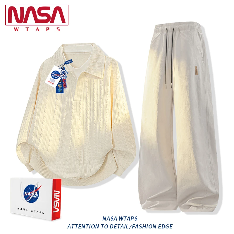 NASA WTAPS潮牌休闲运动套装男春秋季宽松百搭卫衣卫裤潮搭两件套