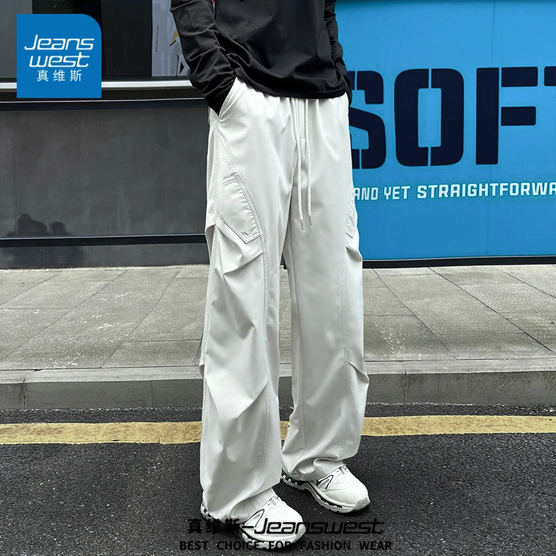 真维斯慵懒风休闲运动工装长裤网红直筒裤户外登山机能裤
