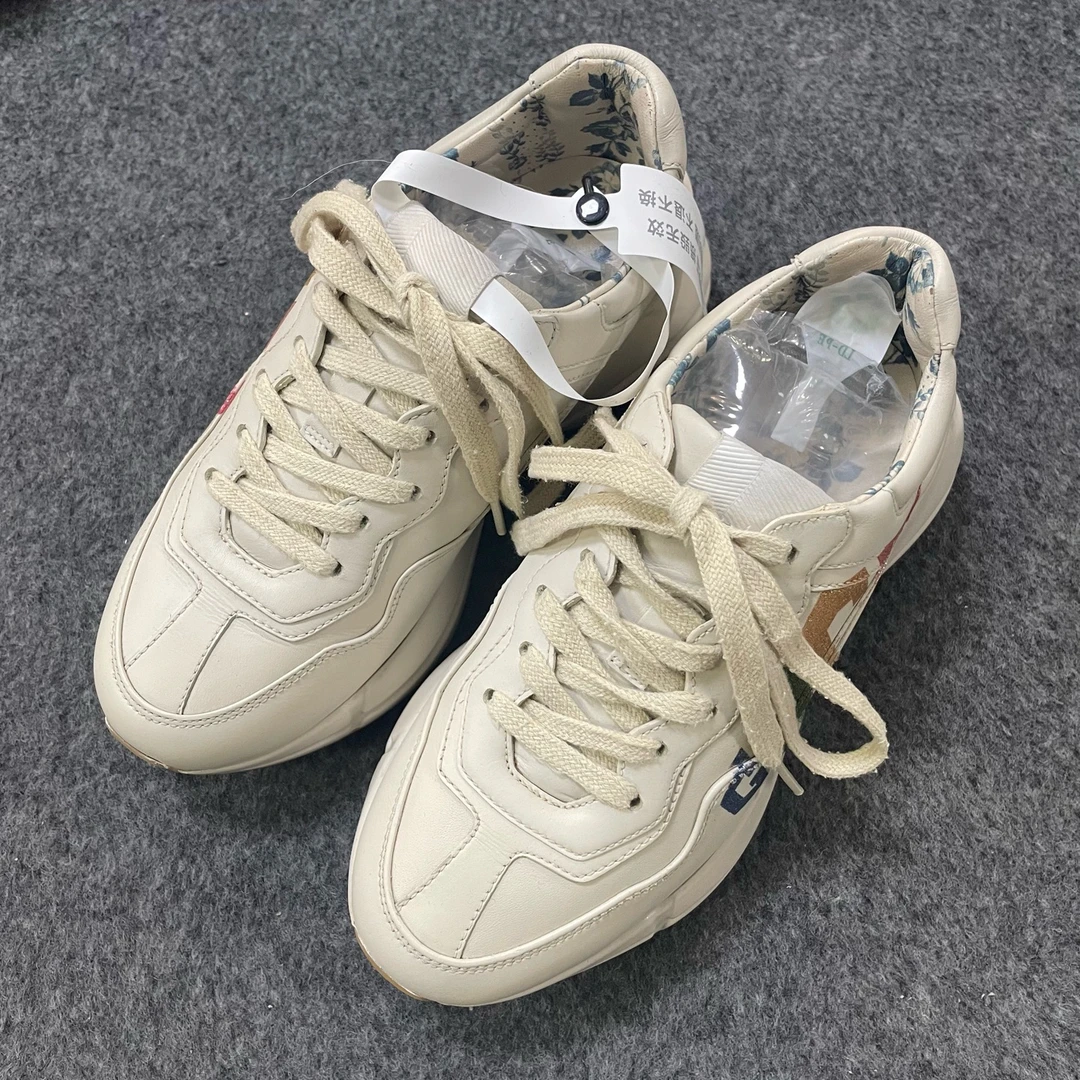 95新 GUCCI/古驰 Rhyton 亮片印花 双G字母低帮 老爹鞋 35码/3742
