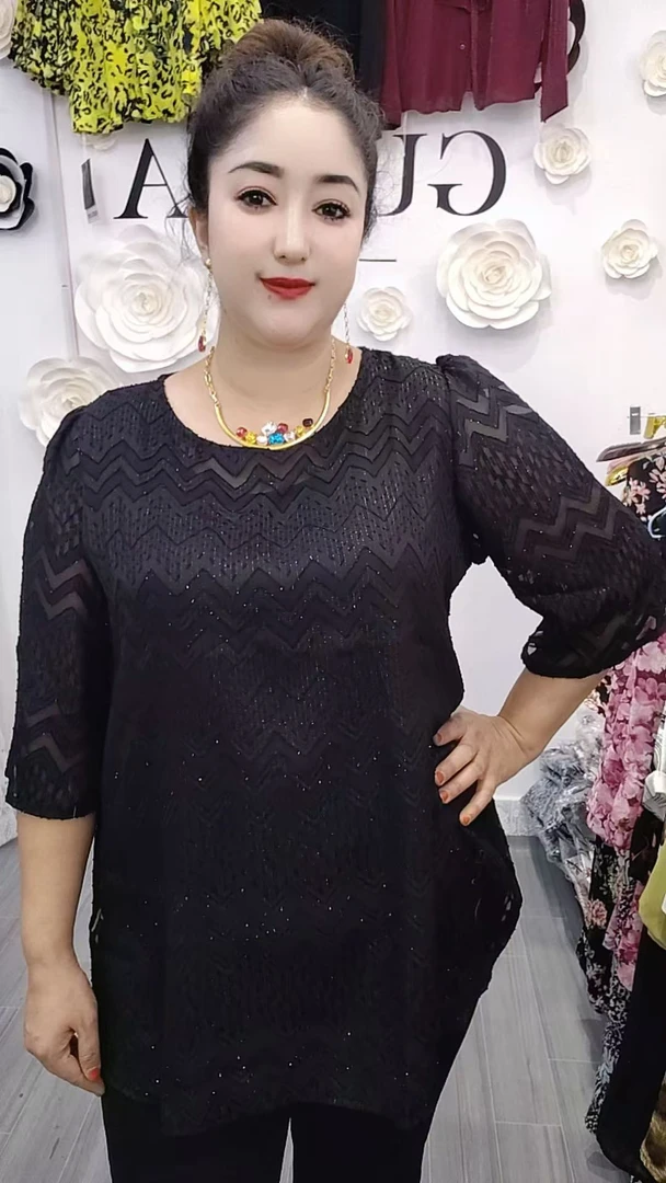 女装上衣黑色时尚蕾丝