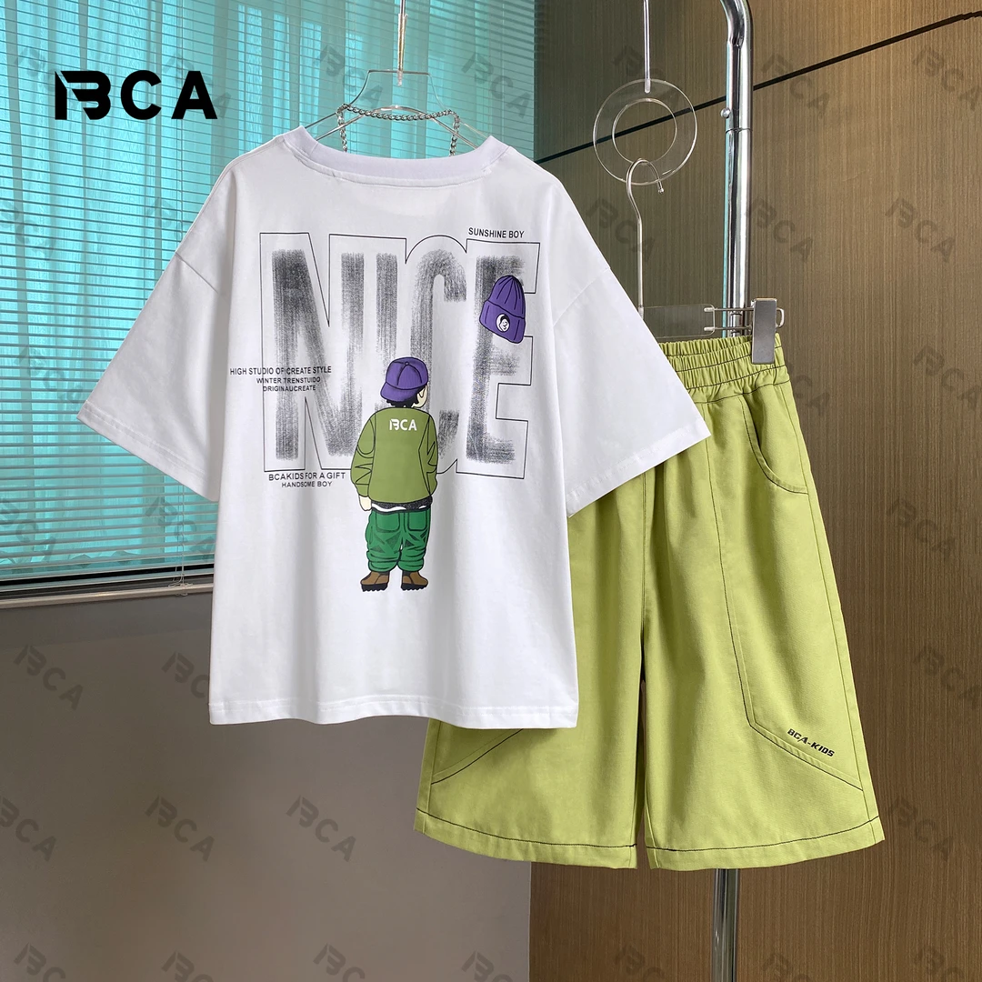 BCA 【高街潮牌】中大童青少年休闲穿搭 夏款套装DF-套装3448