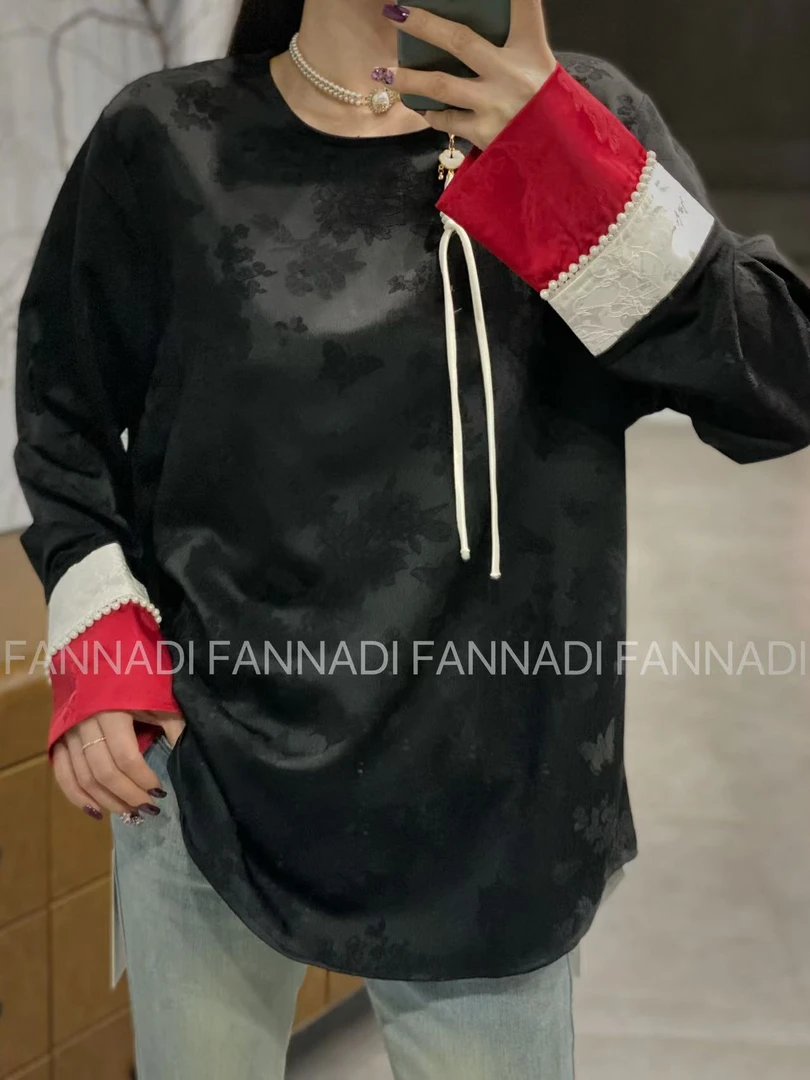 SOSE【上衣】新中式轻国风设计感重工钩花刺绣宽松小衫 HZ 85265