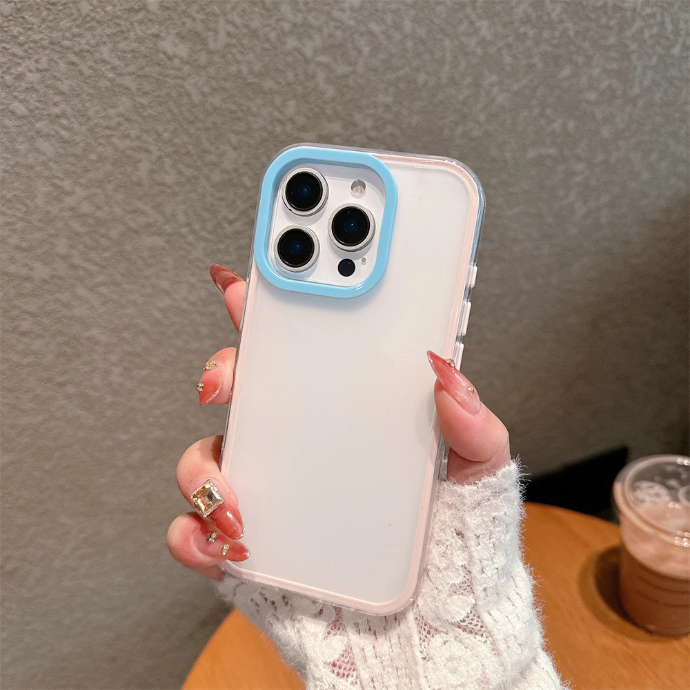 适用于苹果16promax三合一撞色磨砂壳手机壳iPhone15/14简约防摔