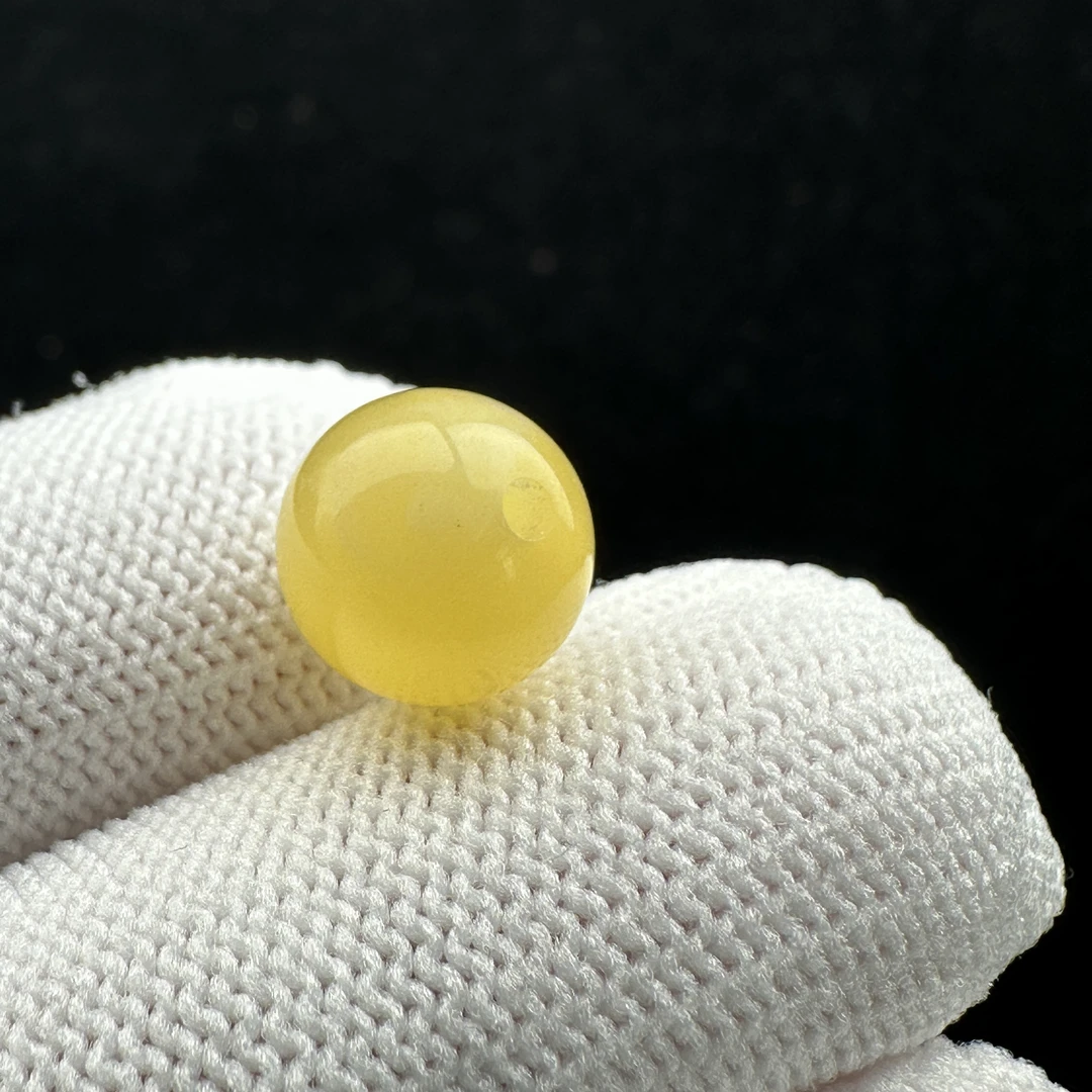 M7201天然蜜蜡鸡油黄圆珠 10.2mm支持复检假一罚四