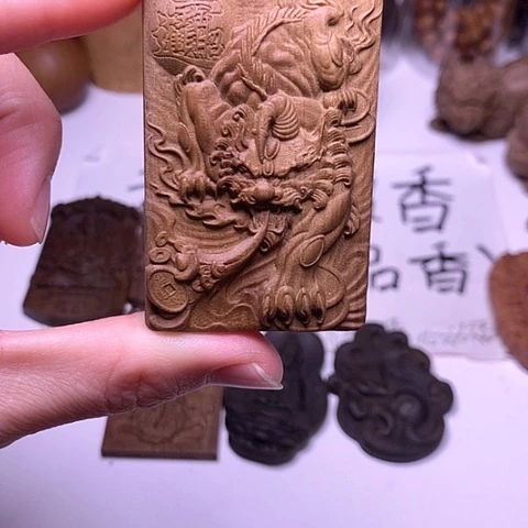 檀香木吊坠檀香貔貅无事牌