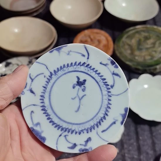 瓷片青花影青杯垫学习标本