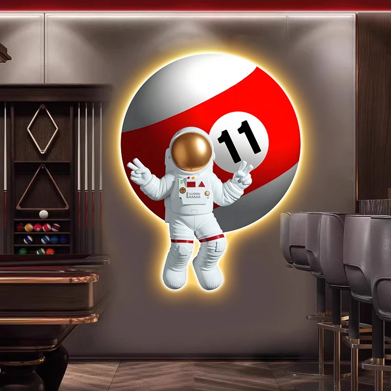 太空人墙壁背景墙挂画台球室装饰画桌球厅斯诺克房间壁画不发光