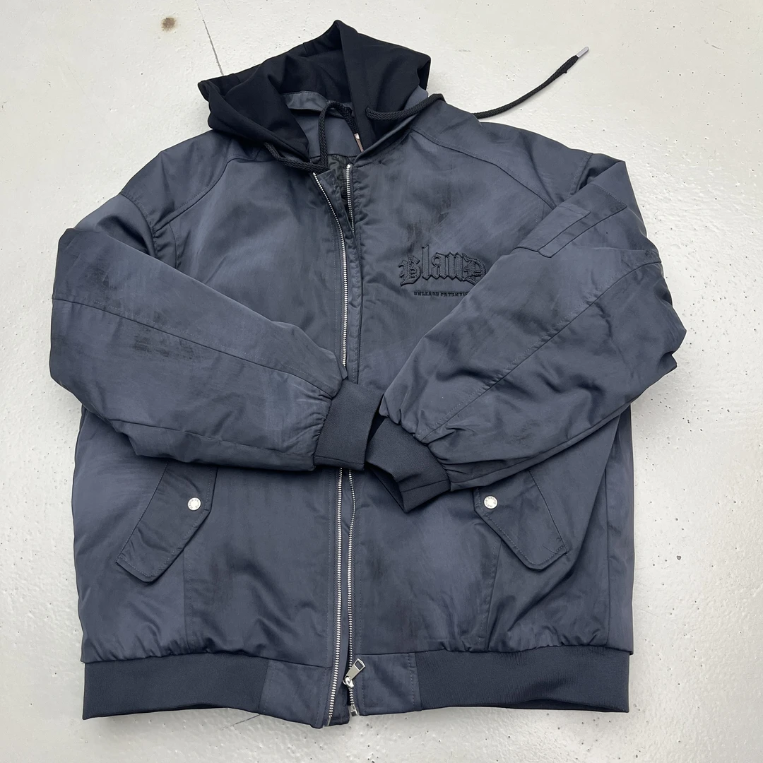 【连帽棉服】秋冬夹克胖子穿衣搭配大码男装胖风衣男外套Y3152