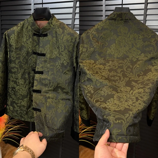 8951男士秋冬唐装风立领盘扣加棉外套青春潮流时尚中国风穿