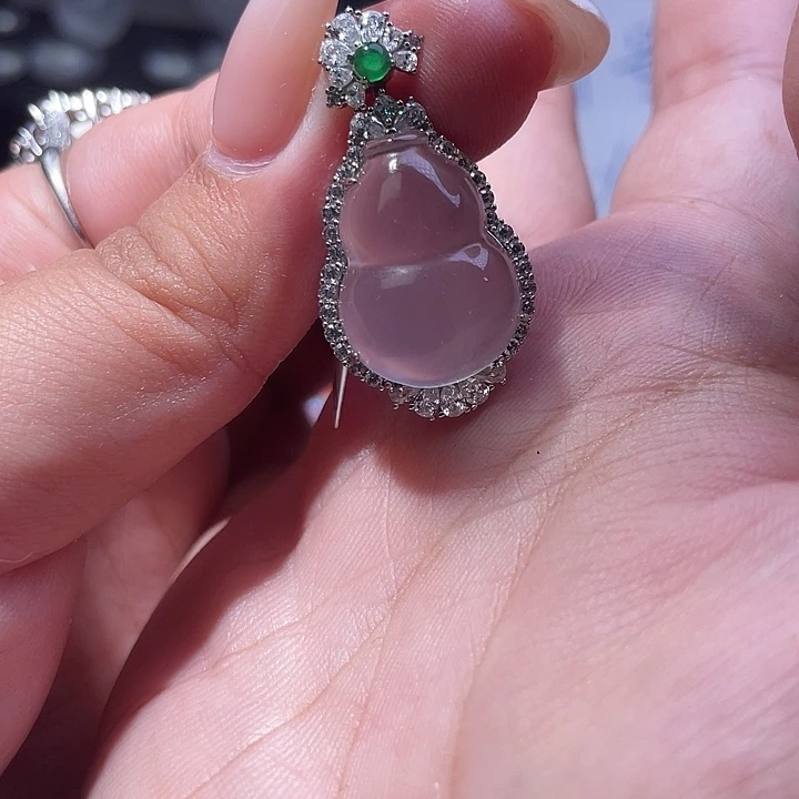 石英质玉银S925镶嵌颈饰