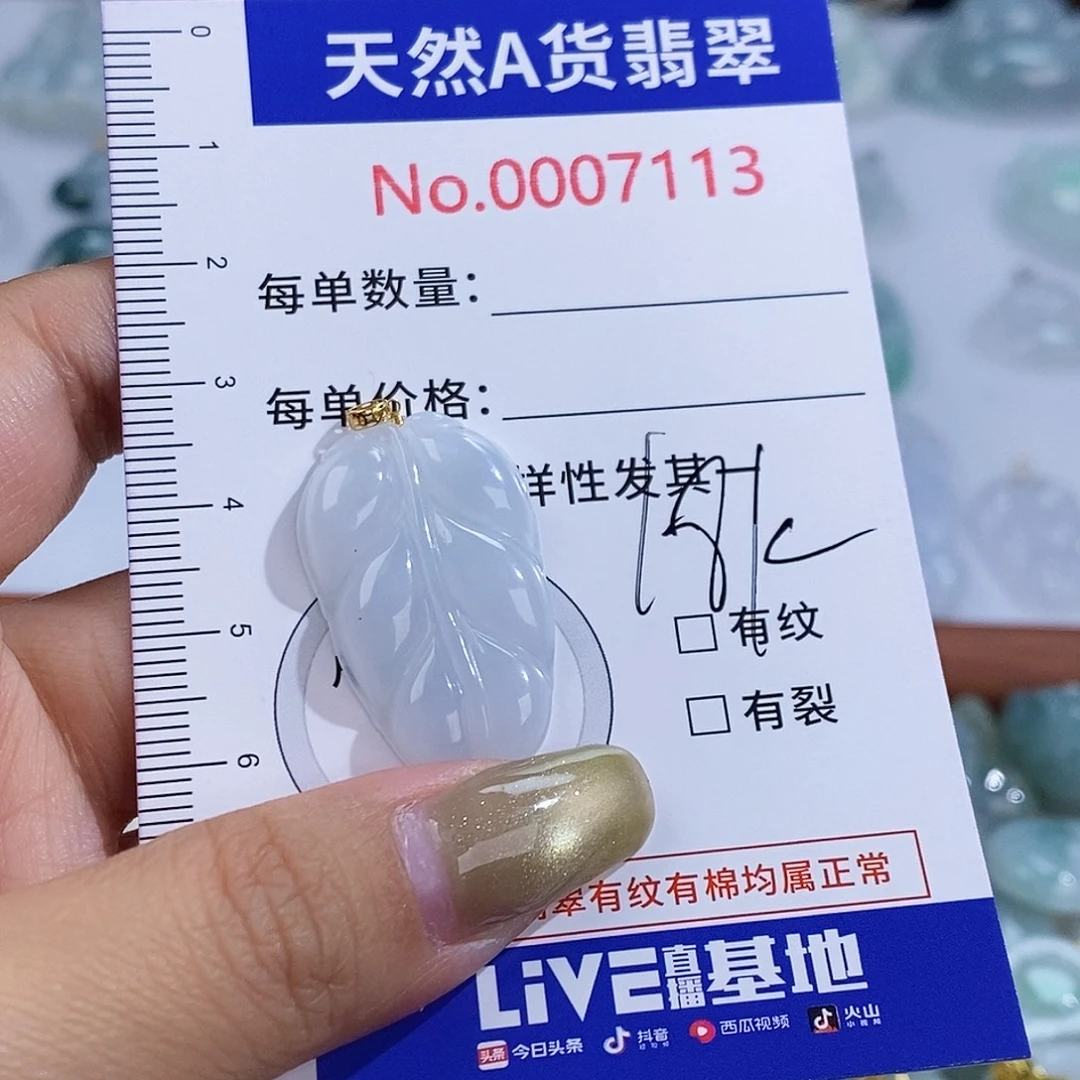 翡翠18K金镶嵌颈饰7113
