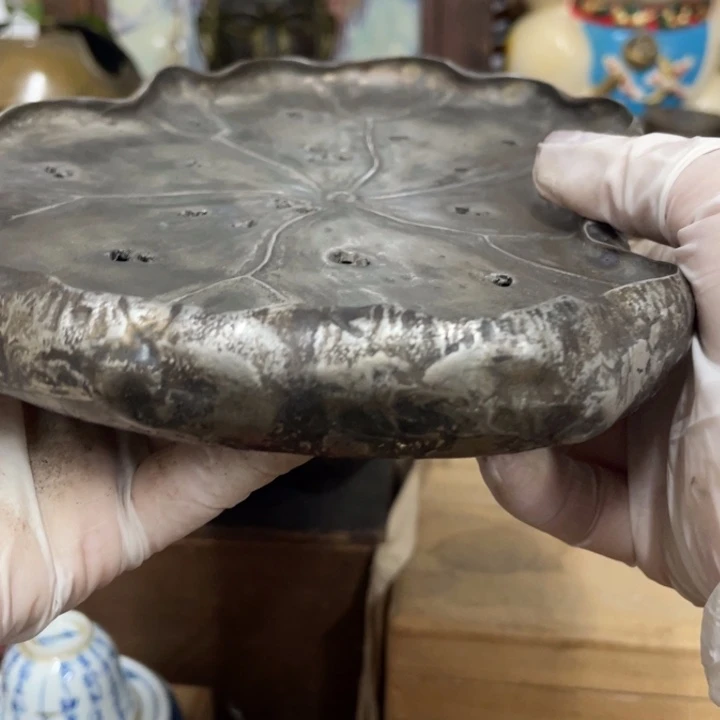 青***鹤锡中古艺术品摆件