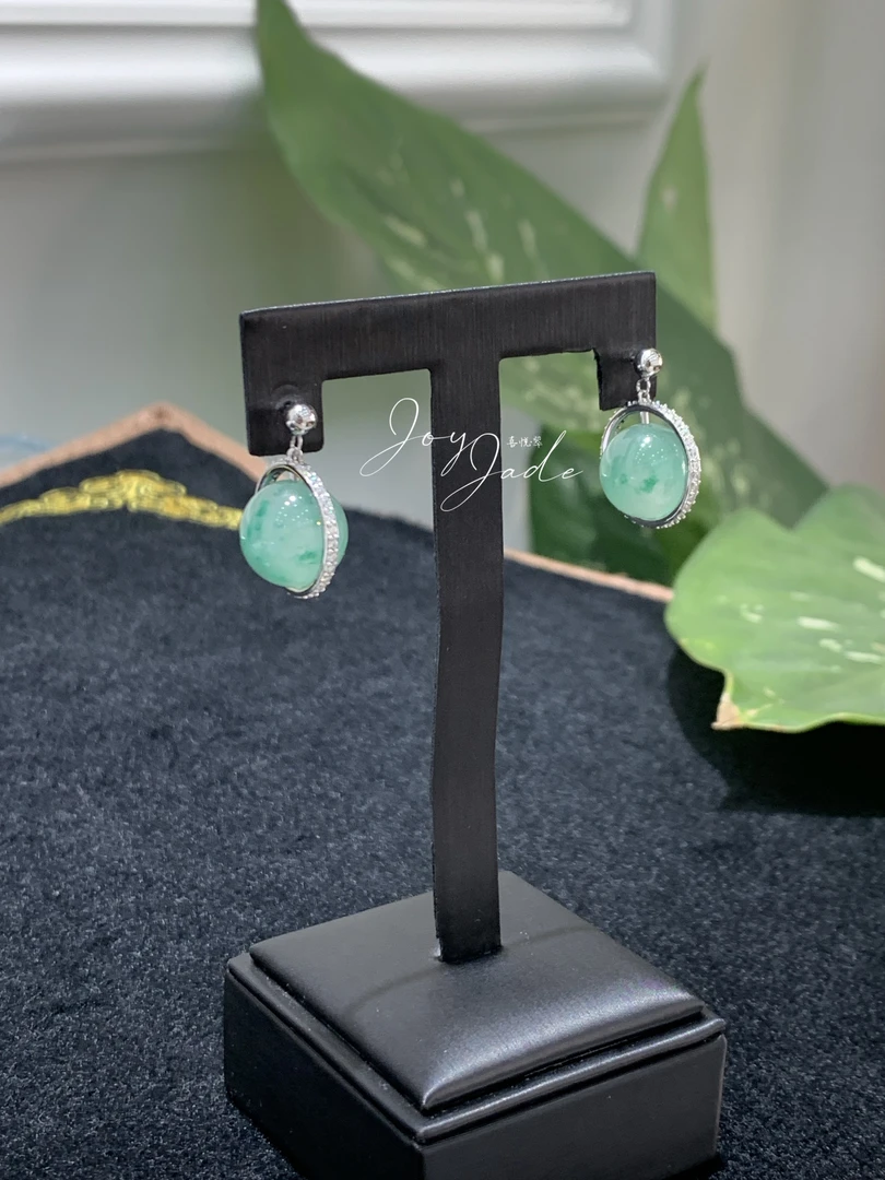 925银耳饰 珠玉 925银星环造型耳饰 非洲翠 简约气质送礼首选