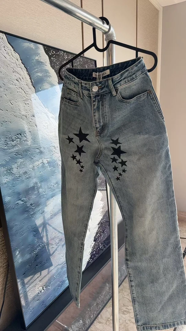 福利星星牛仔长裤X2404130005KZ