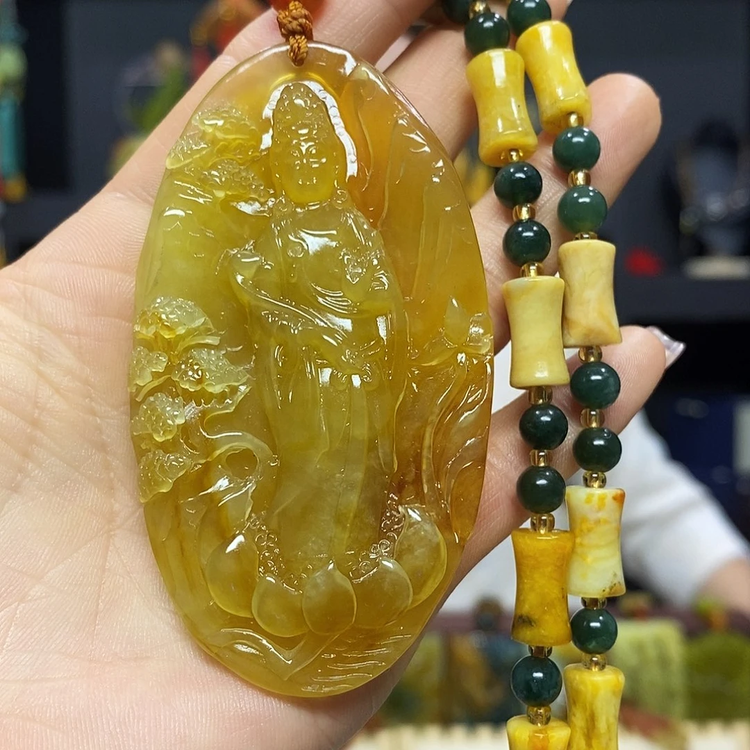 岫玉未镶嵌挂件吊坠