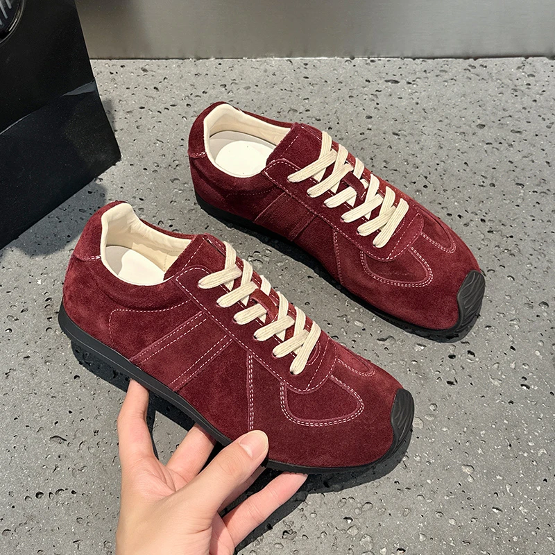 德训鞋时尚休闲鞋韩版老爹鞋休闲系带秋季复古低帮学生运动鞋百搭