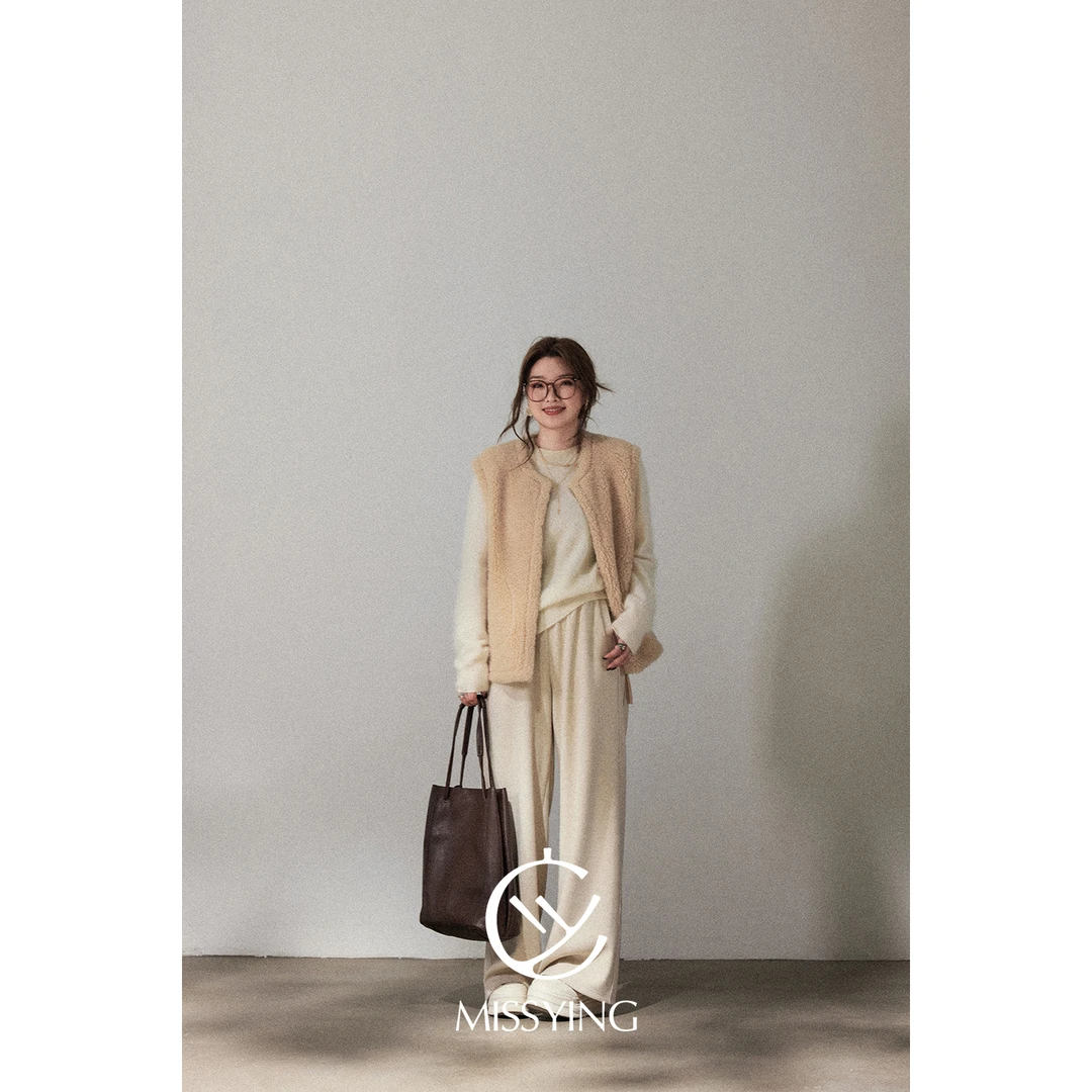 应小姐黑标【冬日蒙奇奇】微胖大码女装纯羊毛显瘦时尚宽松百搭马甲