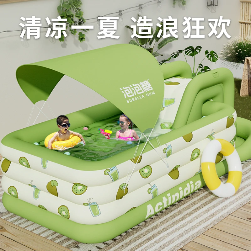 充气儿童游泳池家用四层加厚宝宝大型水池婴儿小孩家庭大人戏水池