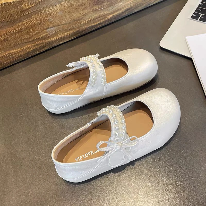 【SiSi】新疆包邮法式玛丽珍2025新款夏季平底拼接法式气质浅口单