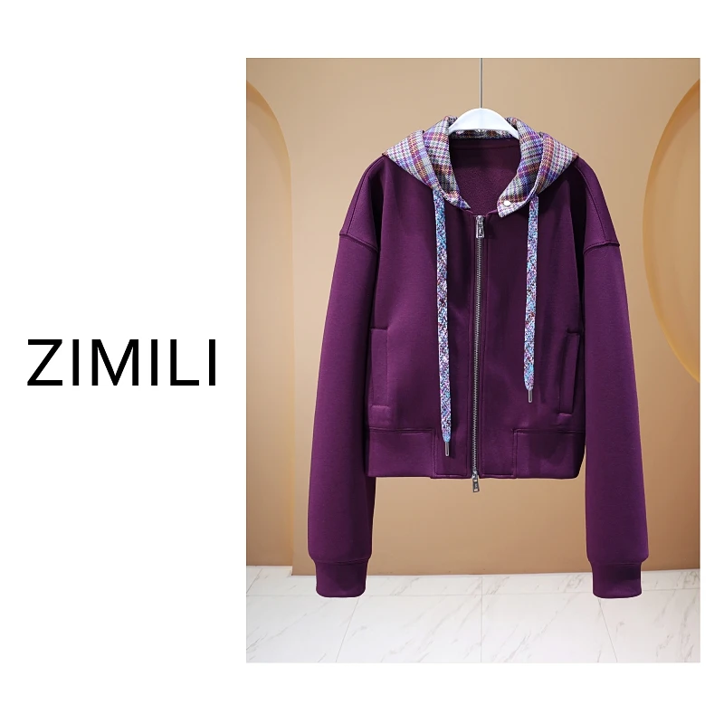 【亮哥欧货女装】冬季加厚棉柔《云雾凝紫》高克重卫衣外套260151