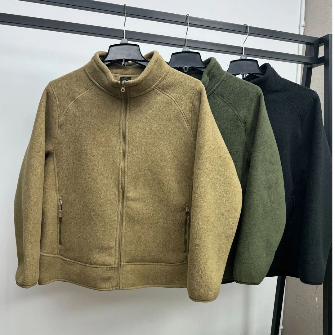 /双面摇粒绒保暖拉链款男女同款加绒立领外套202508