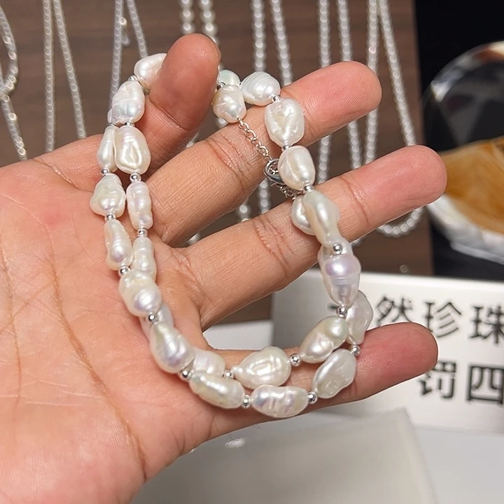 颈饰淡水珍珠钛钢