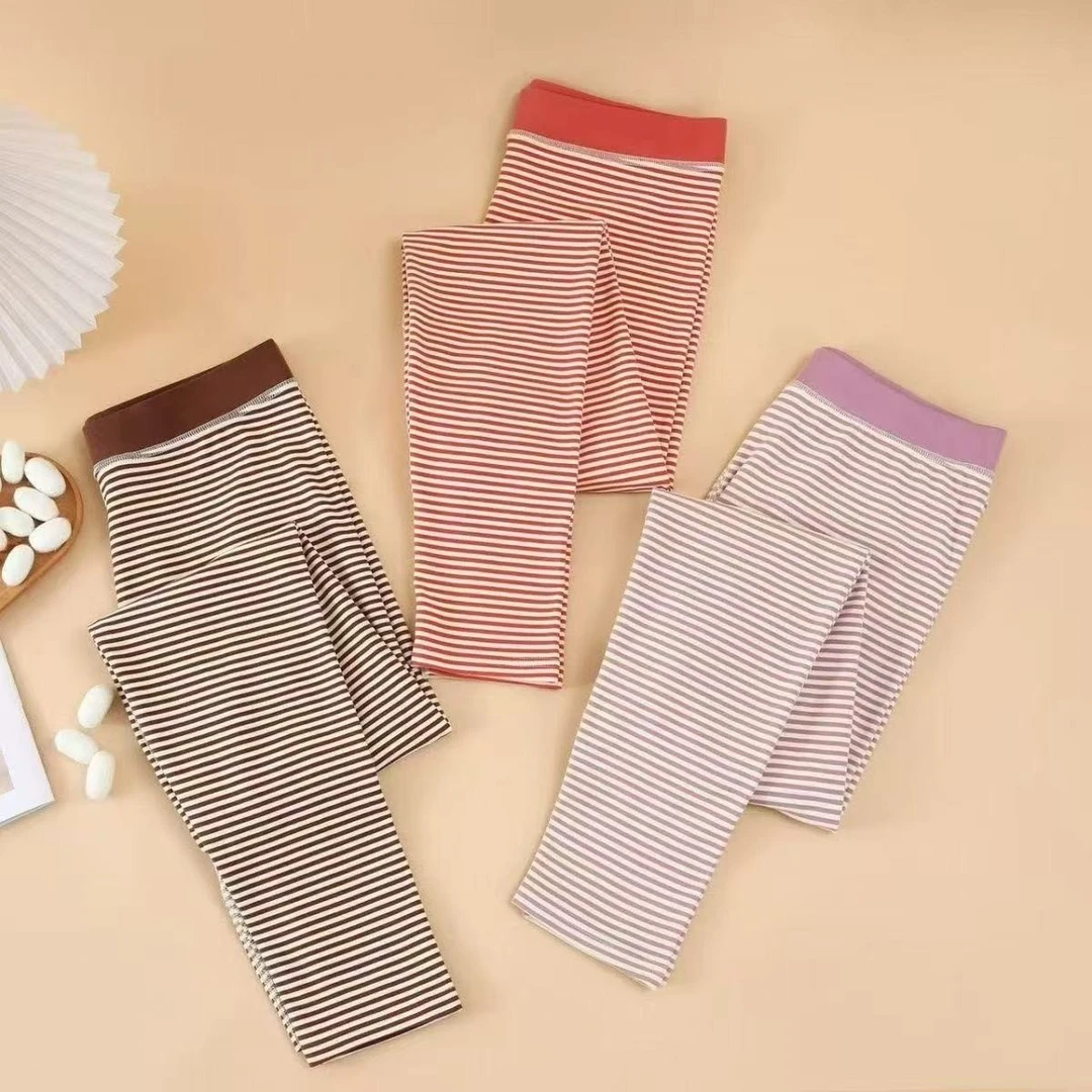 2025款女款条纹高弹打底保暖秋裤