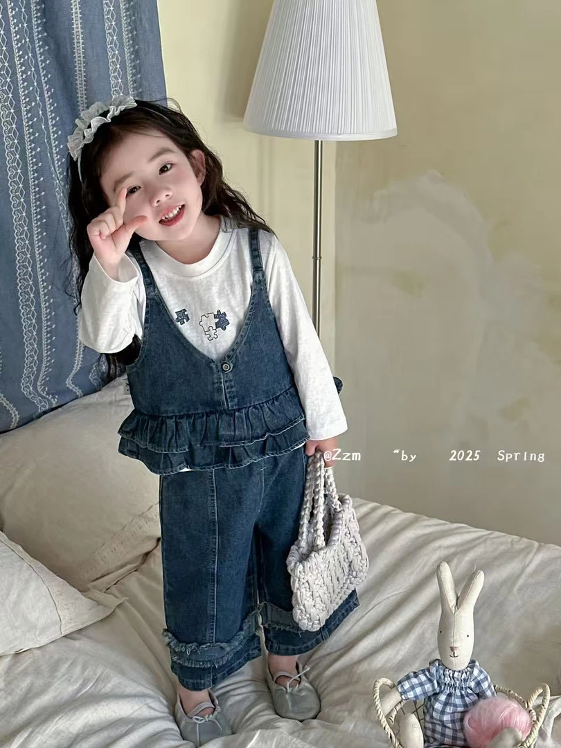 【米粒Kids】zzm牛仔吊带套装 82501