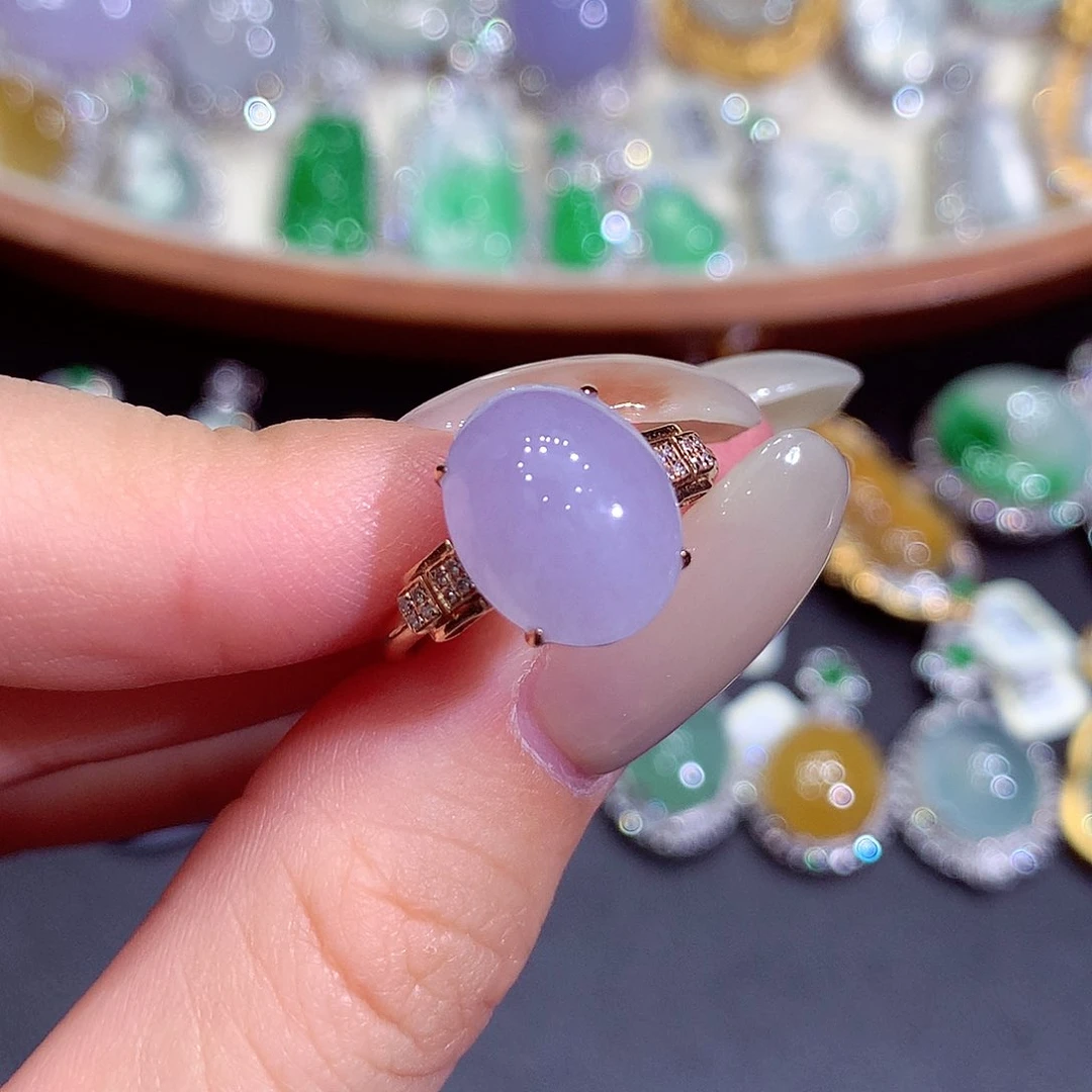 吊坠(不含链)18K金镶嵌翡翠