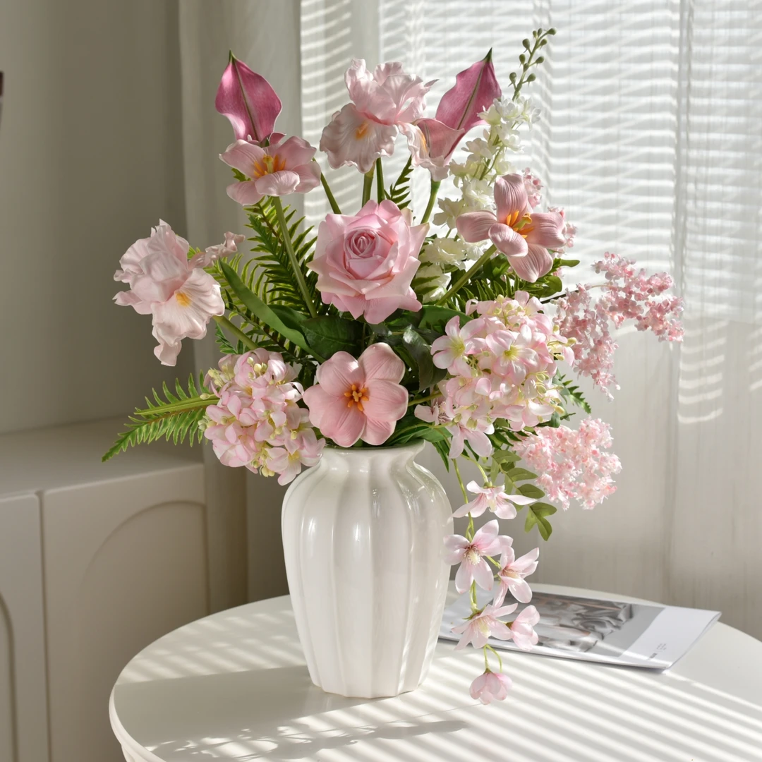 莫奈花园仿真花手捧花束高级感逼真客厅装饰摆件婚庆场景布置用花