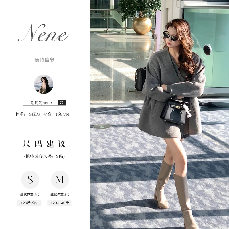 【墨尔本】秋冬新款气质修身羊毛大衣外套