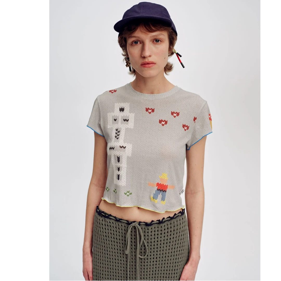 Short Sentence短句设计师仿毛衣修身T恤DSC买手店BY5S03053