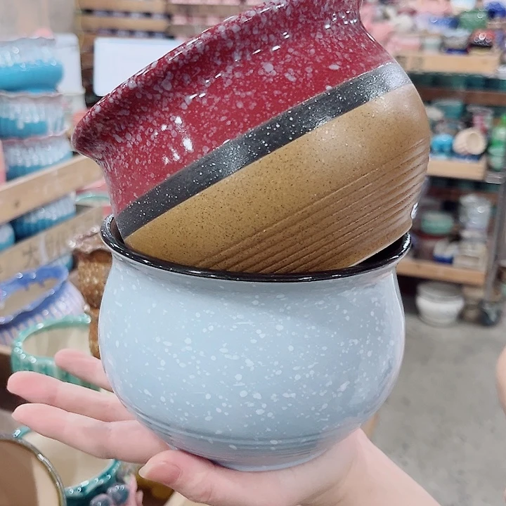 有孔.凑单10元陶瓷花盆发货！