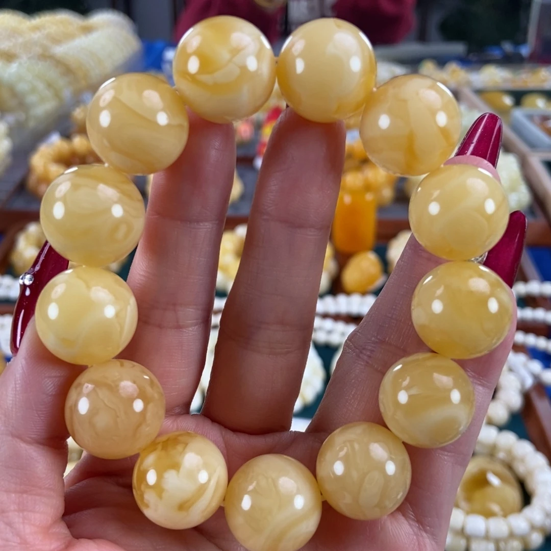 琥珀未镶嵌珠宝奇石17圆珠39