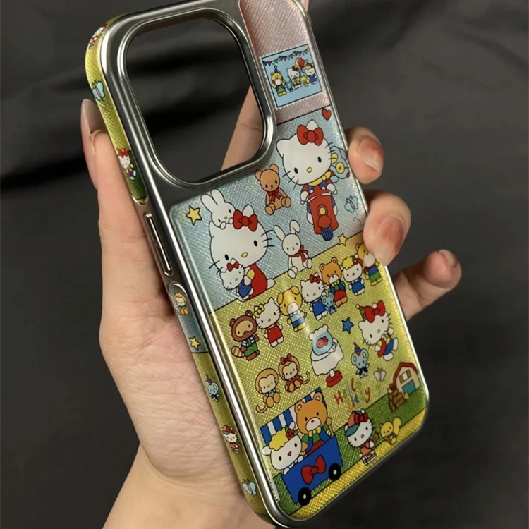 INS电镀滴胶海底沙滩黑皮KT适用iPhone16pro手机壳15promax女14新