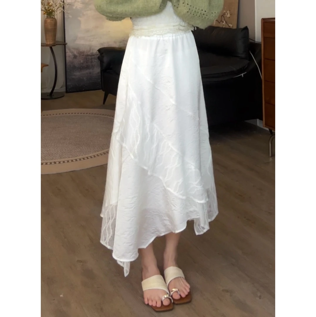 VGVL【星漪】春夏款显瘦A字半裙高腰遮胯长裙子女