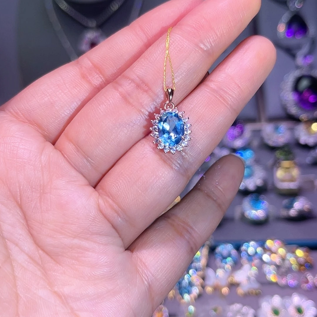 【闪购商品】托帕石吊坠(赠链)银S925镶嵌