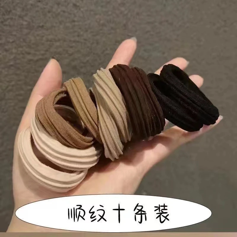 发圈高弹力橡皮筋扎头发可爱仙女头绳高马尾秋冬皮套头饰高级感