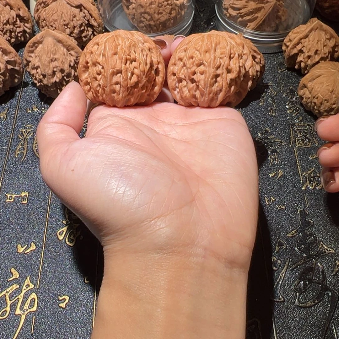 吊坠文玩核桃磨盘40手把件258