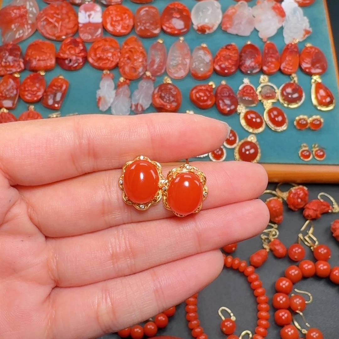 南红玛瑙南红玛瑙银S925镶嵌