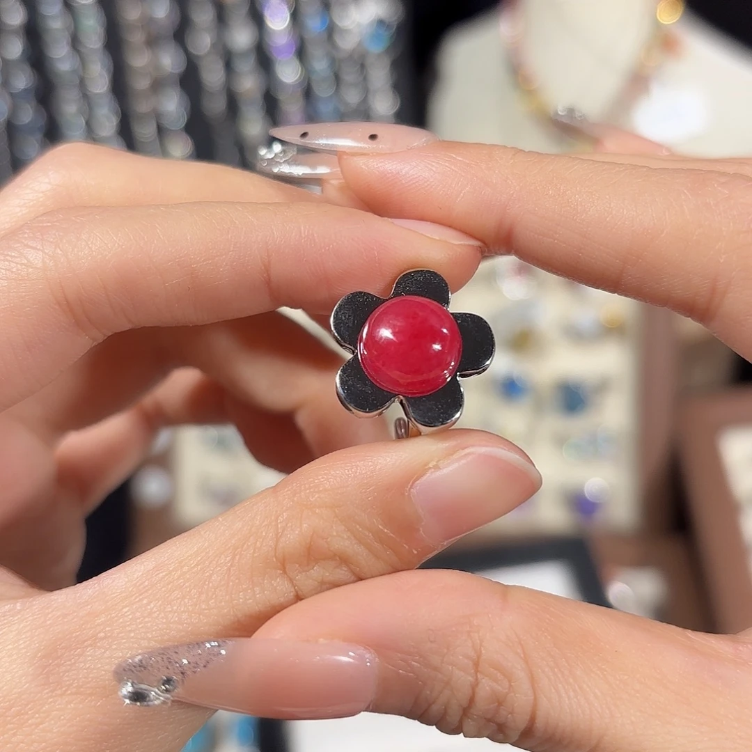 小***.银S925镶嵌戒指烟晶